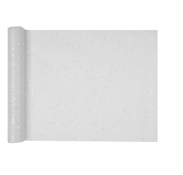 Tischläufer mit Pailletten, weiß