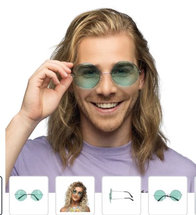 Partybrille Hippie XL grün