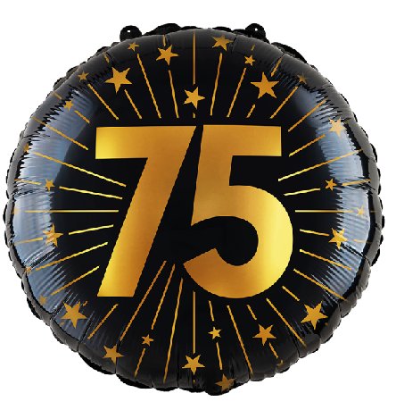 Folienballon Zahl 75