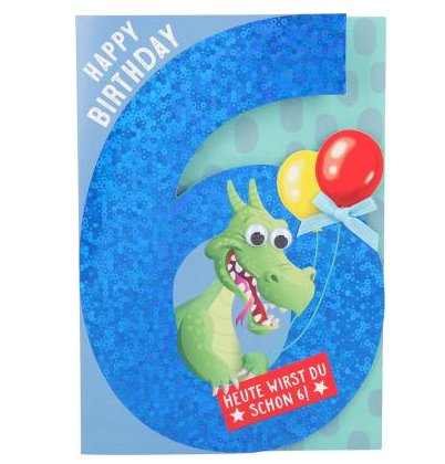Geburtstagskarte für Kinder zum 6.Geburtstag