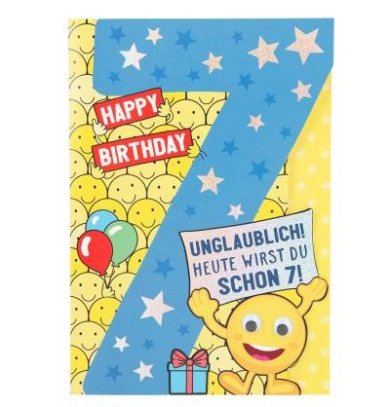 Geburtstagskarte für Kinder zum 7.Geburtstag