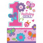 	Einladungskarten 1. Geburtstag - pink