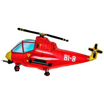 Folienballon Hubschrauber, rot