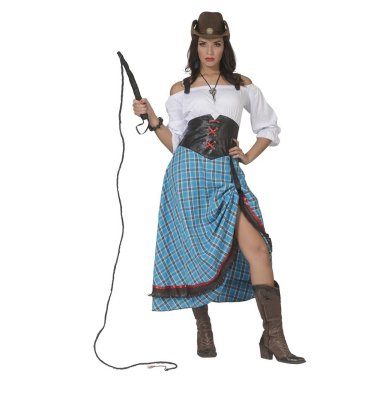 Cowboy Damen Kostüm, lang, 48-50