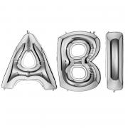 Ballon Riesenbuchstaben ABI Silber, 100cm