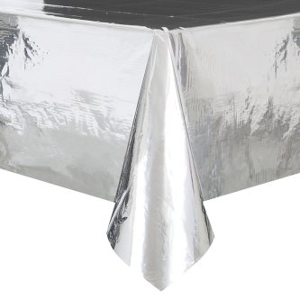 PVC Tischdecke Silber glänzend