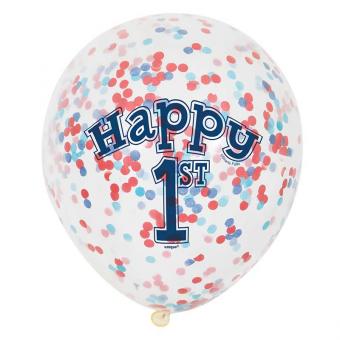 Ballons mit Konfetti zum 1.Geburtstag