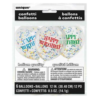 Ballons mit Konfetti Happy Birthday