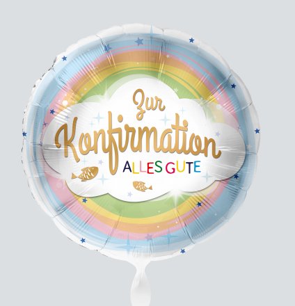 Konfirmation Regenbogen Ballon, 45cm