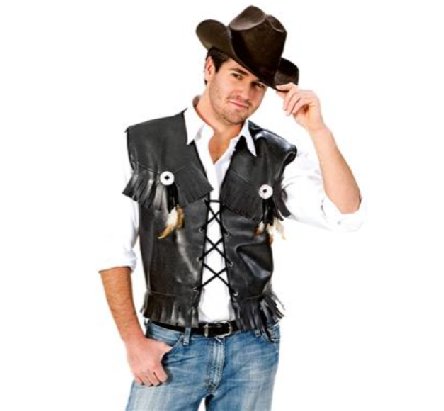 Cowboy Weste, schwarz, Gr. 52/54