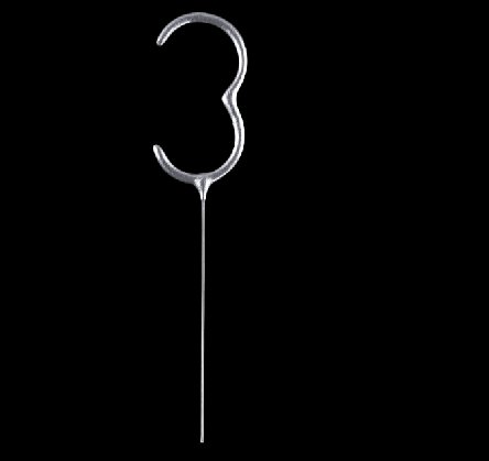 Wunderkerze Zahl 3, silber