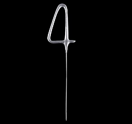 Wunderkerze Zahl 4, silber