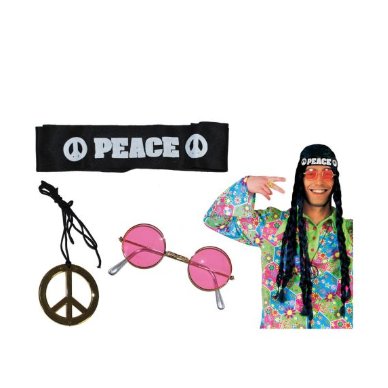 Hippie Verkleidung Set, 3-tlg.