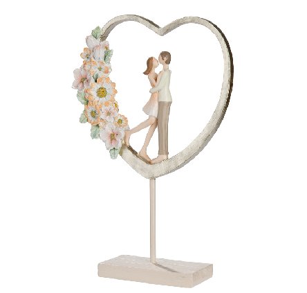 Skulptur Herz, Paar Floral Love