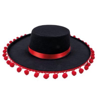 Spanier Hut, schwarz/rot