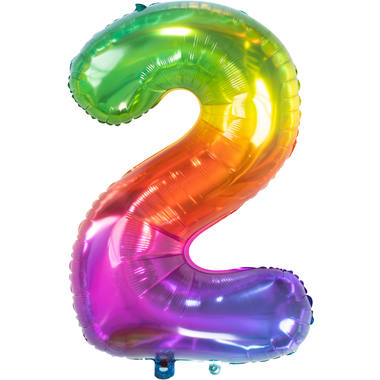Folienballon Yummy Gummy Rainbow Zahl 2