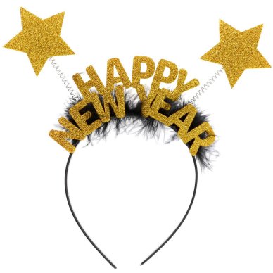 Haarreifen Happy New Year, gold