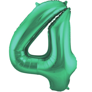 Folienballon Grün Metallic Zahl 4