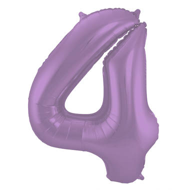 Lila Folienballon Zahl 4 - Maße: 86 cm