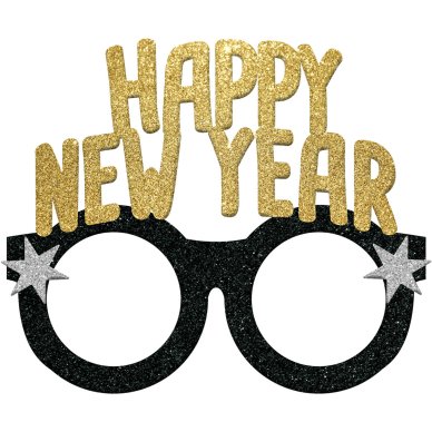 Brille Happy New Year Gold/Silber