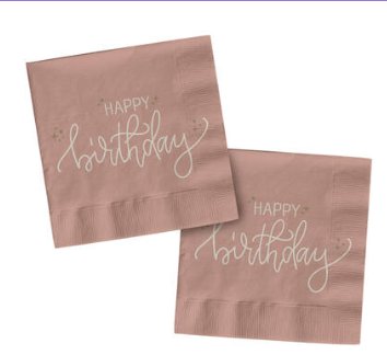 Servietten Creme/rose, 20 Stück