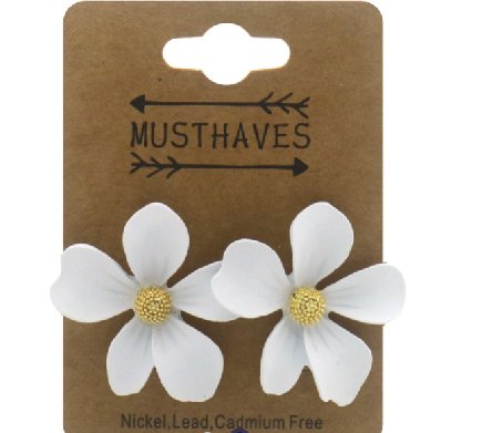 Ohrringe Hibiscus weiß 1 Paar