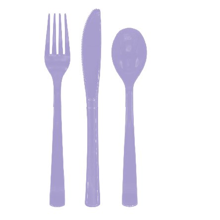 Plastikbesteck - Lavendel, 18 teilig Plastikbesteck - Lavendel, 18 teilig
