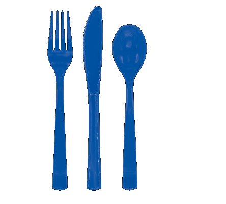 Plastikbesteck - Dunkelblau, 18 teilig Plastikbesteck - Dunkelblau, 18 teilig