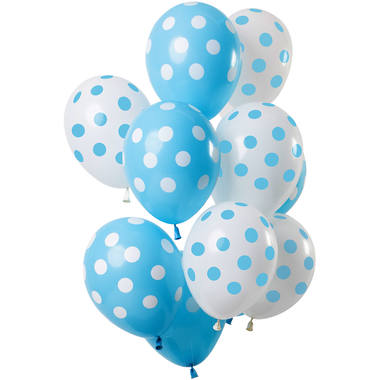 Ballons Punktmuster Blau Weiß