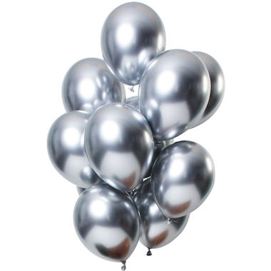 Glossy Silber Ballons - 50 Stück, 12 cm