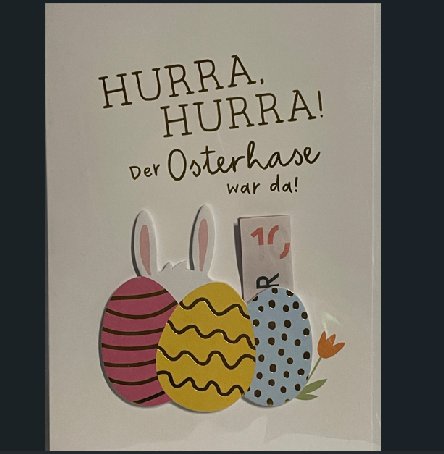 Osterkarte - Hurra, Hurra der Osterhase war da