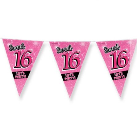 Wimpelkette Sweet 16.Geburtstag