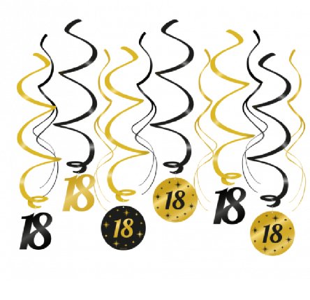 Deko Swirl Girlanden zum 18.Geburtstag
