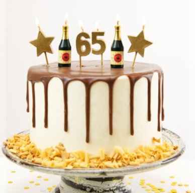 Party Kerzen zum 65.Geburtstag