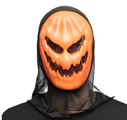 Maske Kürbis mit Kapuze