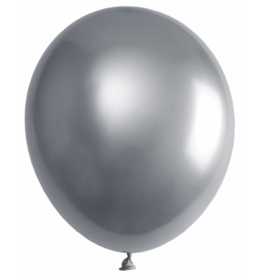 Metallic Luftballon, silber - 6 Stück