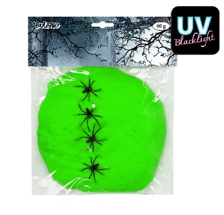 Spinnweben mit Spinnen, Neongrün Spinnweben mit Spinnen, Neongrün