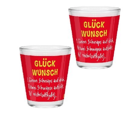 Schnapsglas Glückwunsch