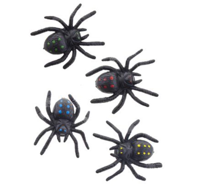 Spinnen mit Saugnapf, 4 Stück