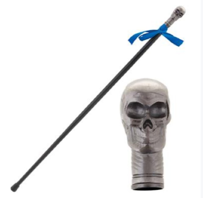 Gehstock Metall Totenkopf silber Gehstock Metall Totenkopf silber