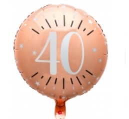 Folienballon mit Zahl 40, rosegold