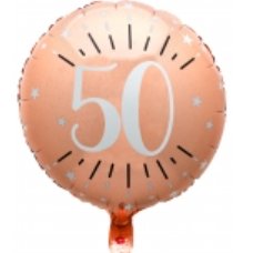 Folienballon mit Zahl 50, rosegold