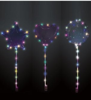 LED Bobo Ballon mit Stab, 1 Stück