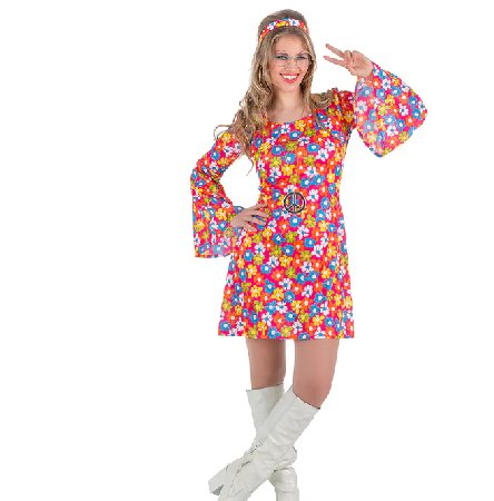 Hippie Kleid Flower Power, M/L Hippie Kleid Flower Power, M/L