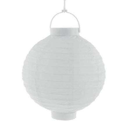Papierlaterne weiß 20 cm mit Licht