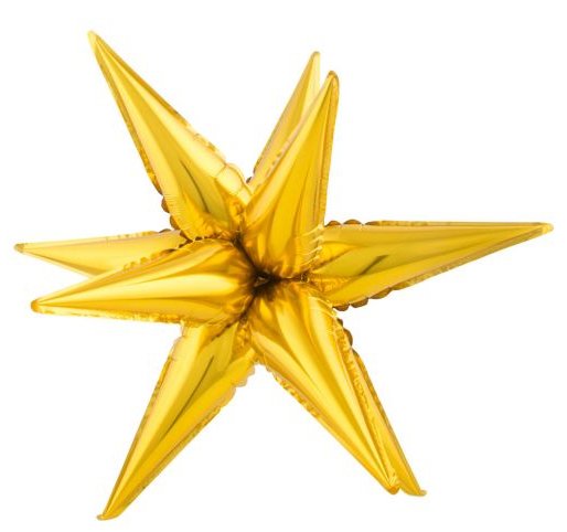 Folienballon 3 D Stern- Star gold