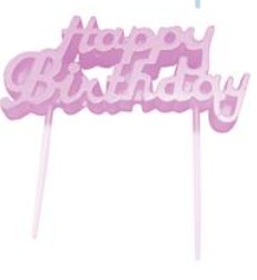 Happy Birthday Kerze, pink