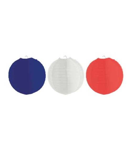 Lampion in rot, weiß, blau (3 Stück)