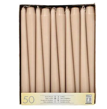 Leuchterkerzen puder, 50 Stück