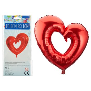 Folienballon Herz- offen , rot